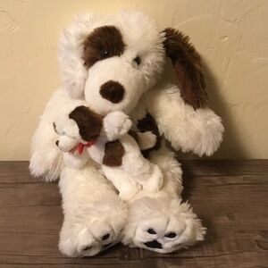 Build aBear Plush Scruffy Dog Toy Set - White and Brown